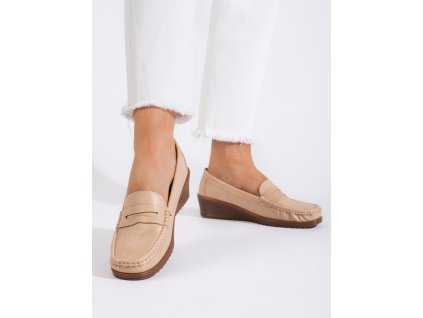 Mokasíny dámské béžové (Velikost 36)