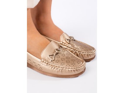 Zlaté dámské mokasíny (Velikost 36)