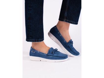 Pohodlné modré dámské mokasíny (Velikost 36)