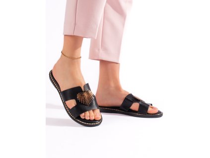 Černé ploché nazouváky dámské (Velikost 36)