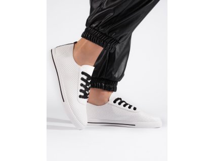 Dírkované dámské tenisky bílo-černé (Velikost 36)