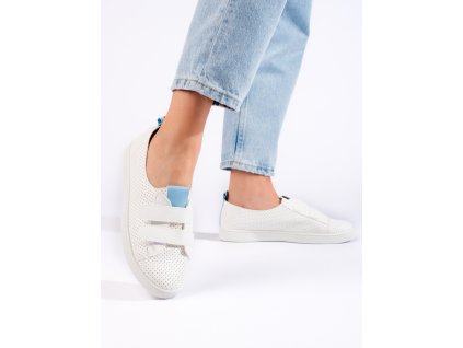 Dámské tenisky bílé na suchý zip (Velikost 36)