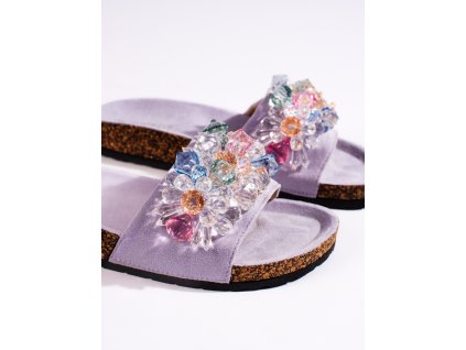 Semišové dámské nazouváky fialové (Velikost 36)