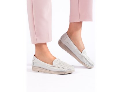 Dámské bílé mokasíny