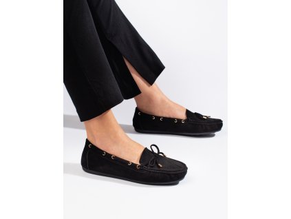 Černé dámské mokasíny semišové (Velikost 36)