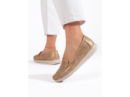 Dámské zlaté mokasíny (Velikost 36)