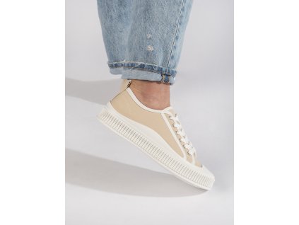 Béžové dámské tenisky na platformě (Velikost 36)