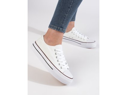 Bílé dámské tenisky na platformě (Velikost 36)