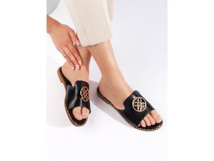 Černé nazouváky dámské ploché (Velikost 36)