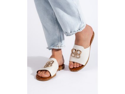 Stylové dámské bílé nazouváky (Velikost 36)