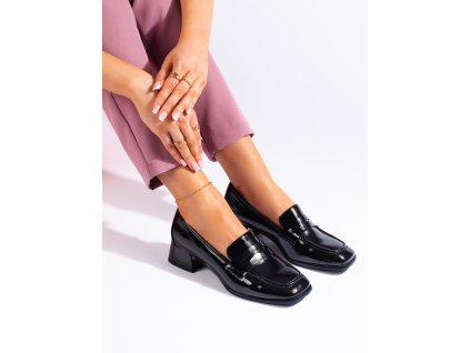 Lakované mokasíny černé Sergio Leone (Velikost 36)