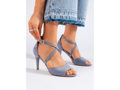 Elegantní dámské sandály na tenkém podpatku modré Sergio Leone