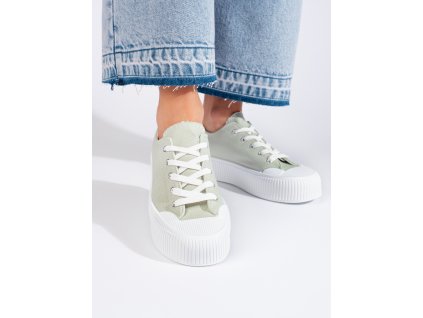 Dámské tenisky na platformě zelené (Velikost 36)