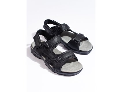 Pohodlné pánské černé sandály na suchý zip (Velikost 40)