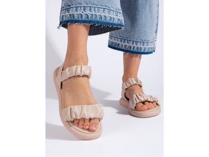 Hnědé pohodlné nazouvací dámské sandály (Velikost 36)