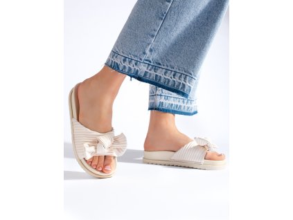 Béžové nazouváky na hrubé platformě (Velikost 36)