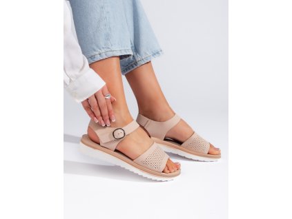 Dírkované sandály na platformě světle růžové Sergio Leone