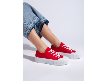 Dámské tenisky na platformě červené (Velikost 36)