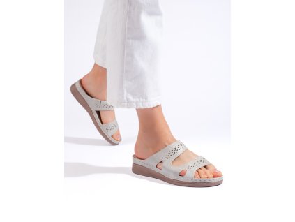 Pohodlné šedé dámské pantofle (Velikost 36)