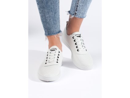 Dámské klasické dírkované tenisky bílé (Velikost 36)