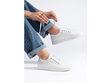 Dámské klasické dírkované tenisky bílé (Velikost 36)