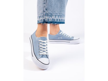 Modré klasické dámské tenisky na vázaní (Velikost 36)