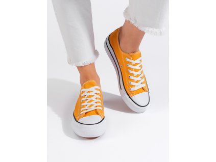 Žluté klasické dámské tenisky na vázaní (Velikost 36)