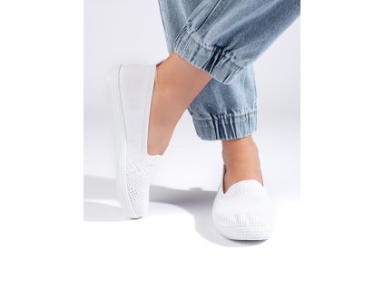 Dámské textilní bílé slipony (Velikost 36)