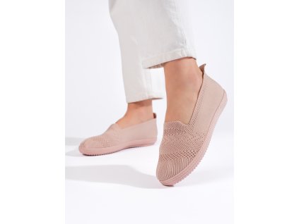 Dámské textilní růžové slipony (Velikost 36)