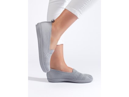 Dámské textilní šedé slipony (Velikost 36)