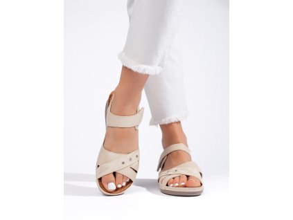 Béžové sandály dámské na platformě (Velikost 36)