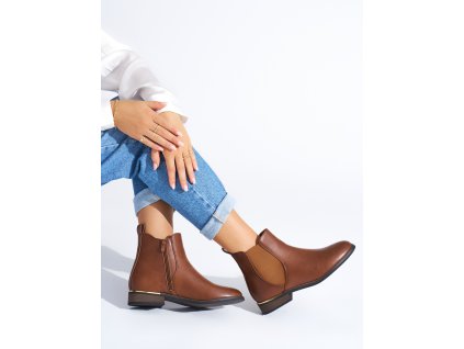 Hnědé klasické kotníkové boty dámské (Velikost 36)