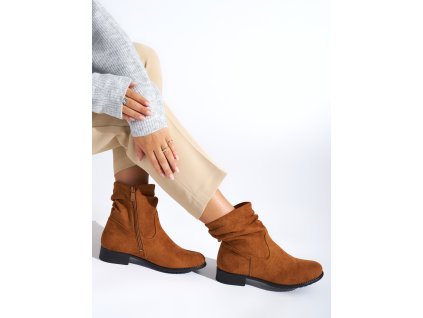 Hnědé dámské kotníkové boty kovbojky (Velikost 36)