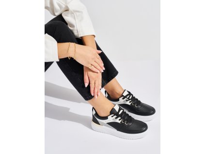 Černé boty sportovní na platformě (Velikost 36)