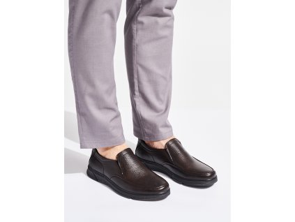 Hnědé pánské mokasíny z ekologické kůže (Velikost 40)