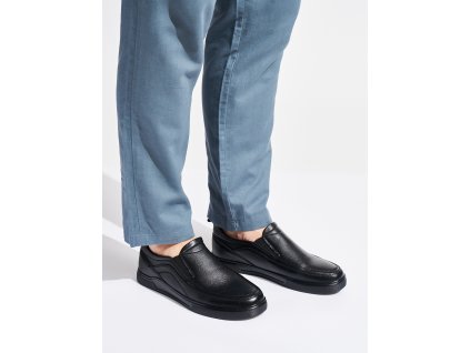 Černé pánské mokasíny z ekologické kůže (Velikost 40)