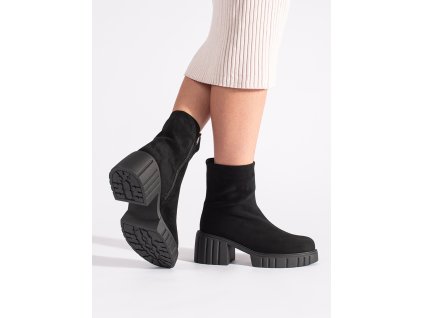 Černé dámské kotníkové boty na platformě (Velikost 36)