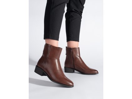 Kožené hnědé boty nad kotník Sergio Leone (Velikost 36)