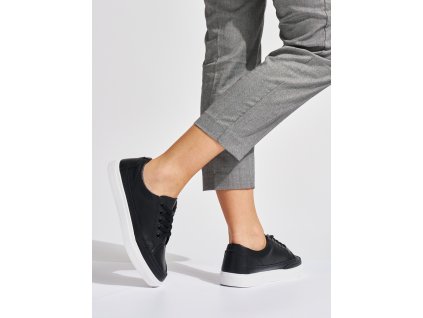 Černé kožené dámské tenisky Sergio Leone (Velikost 36)