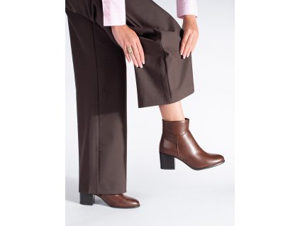 Hnědé kotníkové boty na sloupku Sergio Leone (Velikost 36)