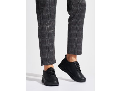 Dírkované černé polobotky Sergio Leone (Velikost 36)