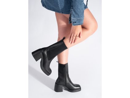 Černé vysoké boty štibletky Sergio Leone (Velikost 36)