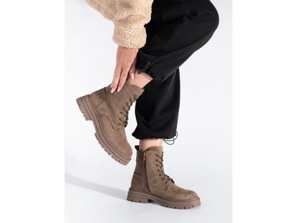 Béžové dámské traperky Sergio Leone (Velikost 36)