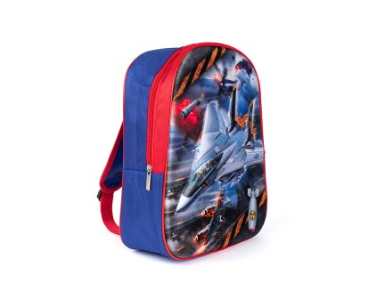 Modro-červený batoh pro kluka s vesmírnou lodí (Velikost one size)