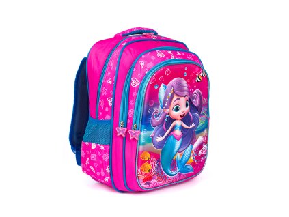 Růžový batoh pro dívku s mořskou pannou (Velikost one size)