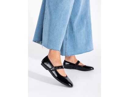 Černé lakované baleríny dámské (Velikost 36)