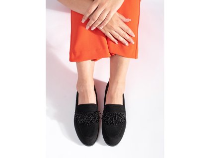 Dámské semišové mokasíny s korálky (Velikost 36)