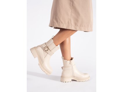 Dámské klasické kotníkové boty s ozdobným páskem (Velikost 36)