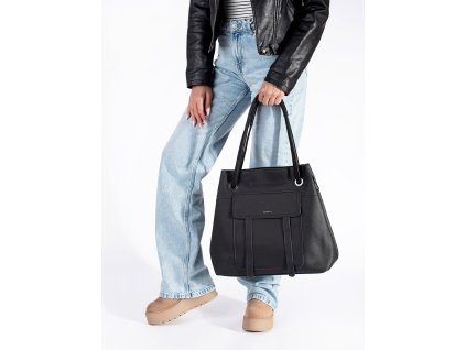 Černá kabelka shopper (Velikost one size)