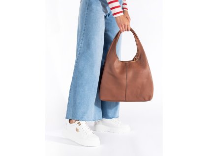 Hnědá dámská kabelka shopper (Velikost one size)